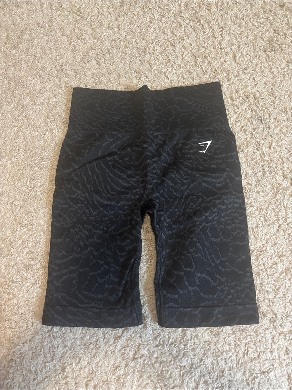Gymshark Black Textured High-Rise Bike Shorts